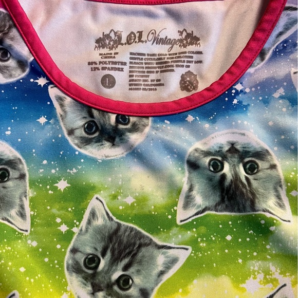 LOL Vintage Bright Rainbow Color Kitten Dress - Picture 2 of 6